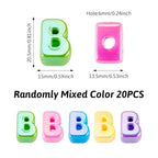 Beadthoven 20pcs Big Letter B Beads Large Hole Bubble Alphabet Acrylic Beads Charm Iridescent Plastic B Shape Loose Chunky Spacers for Jewelry Making Bracelet Necklace Keychains Shoelaces Crafts - color: B