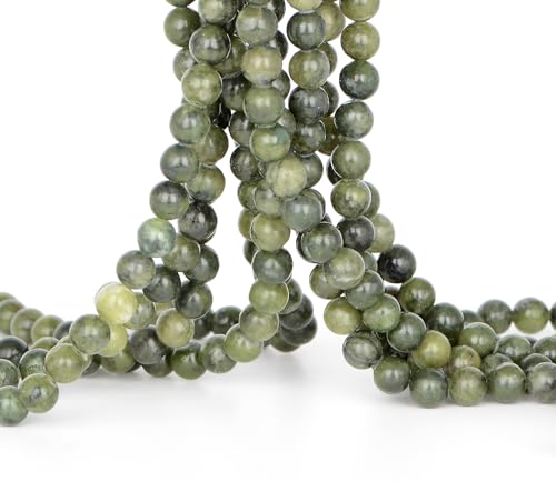 4mm 200pcs Natural Stone Round Beads Canadian Jade Genuine Stone Beading Loose Gemstone DIY Charm Smooth Beads for Bracelets Necklaces Earrings Hole Size 1mm (Canadian Jade 4mm) - color: Canadian Jade, size: 4mm