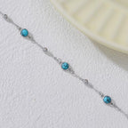 HPQQ Anklet Bracelet for Women 925 Sterling Silver Natural Stone Chain Bead Ankle Bracelet Beach Summer Fine Jewelry Mothers Day Birthday Gifts for Women Mom Wife - color: Anklet-9"-11"-Turquoise