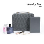 Travel Jewelry Case Large, Jewelry Box Large Jewelry Travel Organizer Jewelry Case with Handle, Best Gift for women Girls, Grey - color: Modern Grey