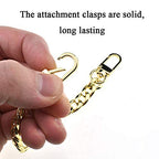 HAHIYO Purse Chain Strap Length 15.7 inches Light Gold for Shoulder Cross Body Sling Purse Handbag Clutch Replacement Strap Comfortable Flat 0.4” Wide Enough 2.4mm Extra Thick Metal Strap 1 Pack - size: Light Gold 15.7 Inches