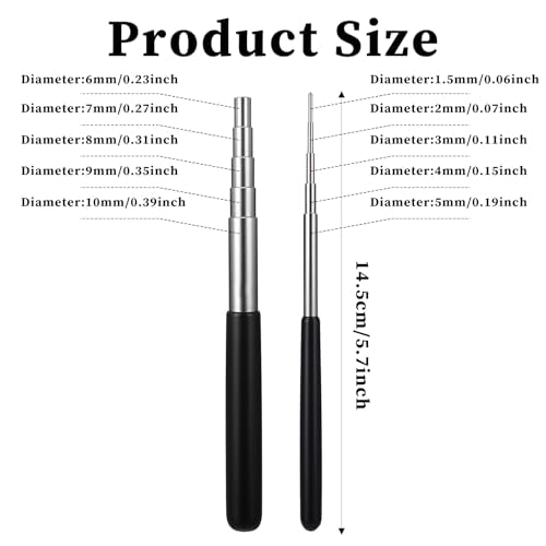 2 Pack Coil Jig Tool Set, Stainless Steel Micro 1.5mm-10mm Wire Looping Winding Rod, Wire Looping Wrapping Step Mandrel, 10 Sizes Round Multi Jump Ring Mandrel Wire Looping Rods Forming Rings Tool