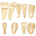 Beebeecraft 1 Box 200Pcs Snap on Bails 18K Gold Plated Open Pinch Clip Bail Clasp Connectors Pendant Charm for DIY Necklace Jewelry Making - color: Golden#6