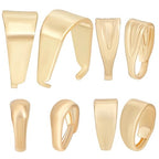 Beebeecraft 1 Box 200Pcs Snap on Bails 18K Gold Plated Open Pinch Clip Bail Clasp Connectors Pendant Charm for DIY Necklace Jewelry Making - color: Golden#6