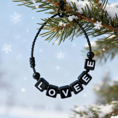 Acrylic Letter Beads 4mm Flat Round, 6mm Square - Beads for Making Friendship Bracelet or Necklace (26 Pieces of Square Black with White) - color: 26 pieces of square black with white