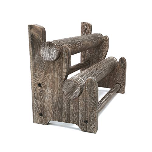Ikee Design Wooden 2-Tier Bar Bracelet Bangle Jewelry Holder Stand Display Organizer, Wood Bracelet Bangle Holder, Coffee Color, 11.75 W x 5.37 D x 8 H in - color: Coffee