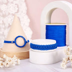 Pandahall 150 Yards Nylon Beading Cord 0.5mm Braided Nylon Thread String Chinese Knotting Cord with Plastic Spool for DIY Craft Jewelry Making (Blue)