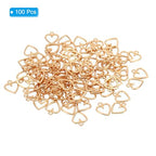 PATIKIL Heart Charm, 100Pcs Mini Heart Circle Pendant Charm Bulk for Jewelry Making Earrings Necklace Wedding Crafts - color: Dark Gold