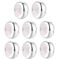 Clip Stopper Charms Sterling Silver Rondelle Spacer Bead Charm Stopper Charm for Pandora Charm Bracelets - color: Silver (8 pcs )