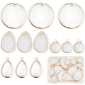 SUNNYCLUE 1 Box 16Pcs 4 Style Natural Shell Charms Freshwater Shell Teardrop Coin Shape Beads Flat Round Golden Brass Pendants for Jewelry Making Charm Earring Necklace Accessories Craft DIY Supplies - color: 1 Box 16pcs Flat Round Shell Charms