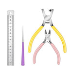 4PCS Band Leather Punching Pliers 2.0mm Belt Punch Tool for Belt with Ruler & Wire Cutters, Punching Tool Lace Punch Hand Wrist Strap Leather Punching Tool for DIY Craft Shoes Fabric - style: Full Kits