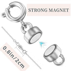 Magnetic Clasps for Necklaces Strong Magnetic Necklace Clasps and Closures, 14K Gold and Silver Bracelet Converter for Women - color: 12Pcs Silver