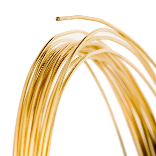 Solid 18 K Yellow Gold, Round Wire, 30 Gauge,1 Foot, Dead Soft