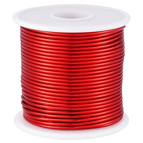 12 Gauge Red Aluminum Craft Wire (105FT) - Anodized for Jewelry Making, Beading Floral, Plant Gardening, Sculpting & Modeling Craft Wire (Red #23, 2mm) - color: Red #23