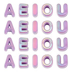 FASHEWELRY 50Pcs Vowel Letter Acrylic Beads Big Plastic Letter Blocks Charms 3D Letters Chunky Initial Alphabet Beads for Key Chains Necklace DIY Arts Craft Projects Violet - color: Violet, size: Vowels