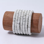 Natural White Howlite Disk Stone Spacer Beads 6x2mm 38cm/str Flat Rondelle Loose Semi Gemstone Caps for Making Bracelets Necklace - color: White Howlite