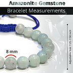 ANAYA AGATE Energy Protection Crystal Handmade Adjustable Bead Bracelet Perfect for Men, Women’s Christmas Gift - Gemstone Healing Stretch Bracelet Pulsera Para Hombre Mujer Stocking Stuffer - color: Amazonite