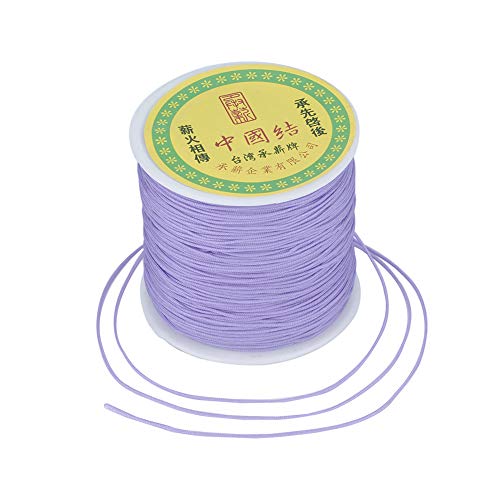 100 Yards 0.8mm Braided Nylon Crafting Thread Chinese Knotting Beading String Macrame Cord Rope for Necklace Bracelet Jewelry Craft Making, Lilac - color: Lilac, size: 0.8mm
