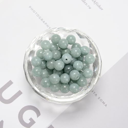 122Pcs(2 Strand/Set) 6mm Cloudy Green Dyed Jade Smooth Round Beads Natural Stone Beads AAA Grade Premium Round Gemstone Genuine Real Stone Loose for DIY Bracelet Jewelry String Making - color: Dark Burmese Jade, size: 6mm