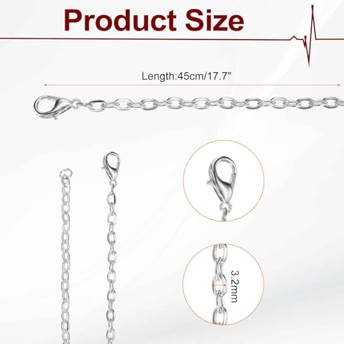 HARFINGTON 20 Pack 18 Inch Necklace Chains Bulk 3.2mm Gold and Silver Plated Cable Chains with Lobster Clasps for Jewelry Making - color: Gold and Silver, size: 18 Inch x 3.2mm