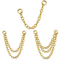 4Pcs Gold Earrings Connector Chains Set for Women, Convertible Dangle Chain for Double Piercings 50mm - color: gold 3pcs