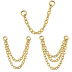 4Pcs Gold Earrings Connector Chains Set for Women, Convertible Dangle Chain for Double Piercings 50mm - color: gold 3pcs