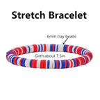 12pcs Friendship Bracelets Beaded Bracelets Heishi Bracelet Cute Bracelets Stack Vinyl Clay Disc Bead Surfer Stretch Summer Beach Bracelets For Women Preppy Bracelets - color: B-color 6