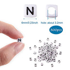 FASHEWELRY 300Pcs Cube White Acrylic Letter Beads 6x6mm Letter N Alphabet Beads for DIY Bracelet Necklace Jewelry Making - color: Letter N, size: 6x6x6mm