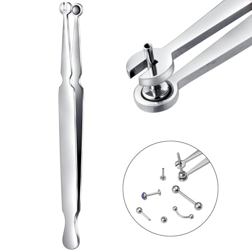 QWALIT Piercing Taper Threadless Insertion Tool - Titanium Labret Pin 16g, 18g, 20g - color: Silver Jewelry Clamps
