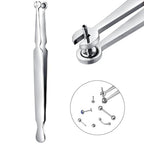 QWALIT Piercing Taper Threadless Insertion Tool - Titanium Labret Pin 16g, 18g, 20g - color: Silver Jewelry Clamps