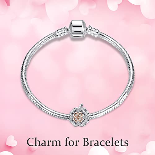 Mothers Day Birthday Number Love Family Friendship Graduation Auntie Grandma Dad Mom Charms for Pandora Bracelets Necklaces, Gifts Women, for Anniversary Valentines Christmas - style: Lucky Clover
