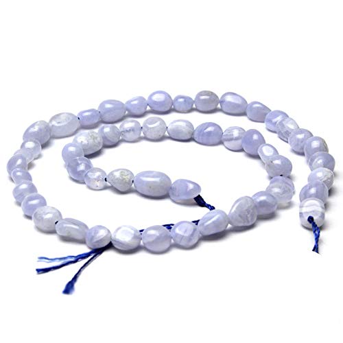 MJDCB Natural Irregular Shape Stone Beads 6-8mm Blue Lace Agate Gemstone Energy Cured for Jewelry Making Necklaces - color: Blue Lace Agate