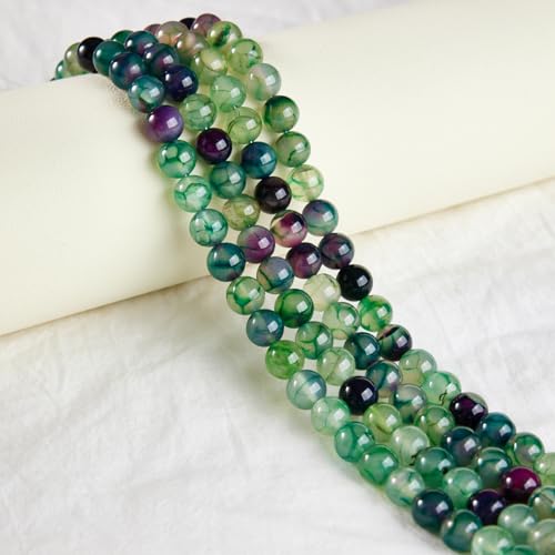 100pcs 6mm Green Dragon Vein Agate Beads Natural Gemstone Beads Round Loose Beads for Jewelry Making - color: Green Dragon Vein Agate, size: 6mm