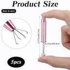 5PCS Piercing Tools for Changing Jewelry, Mini Stainless Steel 4-Claw Jeweler's Pick up Tool Piercing Ball Grabber Tool for Ic Chip Electronic Components Small Parts(2.47×0.31 Inches, 5 Colors)