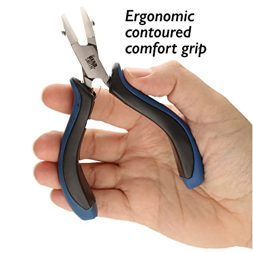 The Beadsmith Chain Nose Nylon Jaw Pliers – 5 inches (127mm) – Ergonomic Handle, Double Leaf Springs – Includes Replacement Heads – Jewelry Making Tool for Creating Bracelets, Earrings & Necklaces - style: Chain Nose