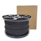 3/8" Black Shock Cord, Marine Grade Polyester Bungee Cord, 250 ft Spool, UV Resistant Elastic Rope - size: (#12) 3/8" x 250 feet