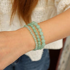 3 PCS Healing Crystal Bracelets for Women 8mm Natural Stone Beaded Stretch Bracelet Amethyst Jewelry Gifts - color: 4,6,8mm Green Aventurine