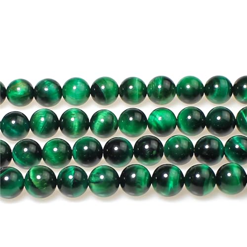 MJDCB Stone Beads 4mm 85pcs Round Green Tiger's Eye Loose Gemstone Bead Charms for Jewelry Making Bracelet Necklace Earring Pendant - color: Green Tiger's Eye, size: 4mm
