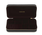 Heaven Mayhem Jewelry Travel Case – Structured Travel Organizer for Necklaces, Earrings & Rings – 8 Compartments with Soft Velvet Interior - style: Onyx Case