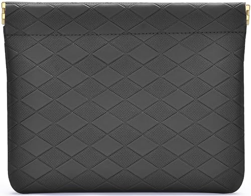 Leather Pocket Cosmetic Bag for Purse,Coin Purse Lipstick Cosmetic Accessories Organizer, Travel Kit Storage Pouch,Waterproof Portable No Zipper Self-closing (Black/lozenge) - color: Black/lozenge