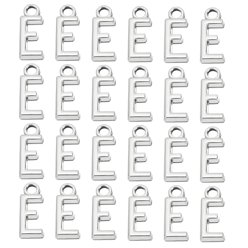 PATIKIL Letter Charm, 50pcs Alphabet Initial Pendant Charm Bulk DIY for Jewelry Making Bracelets Earrings Necklace - style: E