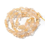 6-8mm Natural Citrine Nuggets Oval Free Tumbled Pebble Semi Precious Gemstone Loose Stone Beads Approx 15.5 inch for DIY Jewelry Making - color: Citrine