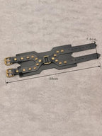 GelConnie Leather Cuff Bracelet Punk Braided Bracelets Rock Leather Wristbands Faux Mens Leather Bracelet Gothic Viking Bangle Adjustable Wrap Bracelet for Women,Men - color: Leather Wide Band Bracelet