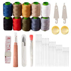 43 Pcs Big Eye Sewing Needle Kit，Includes Stainless Steel Needles, Thread Ripper, Thimble, 10 Thread Colors & Threaders ，Portable DIY Craft Set for Clothes Repair
