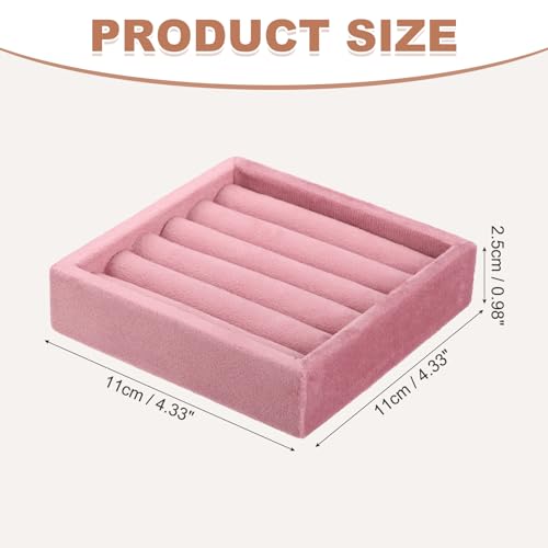 uxcell Stackable Jewelry Storage Tray, Jewelry Tray Drawer Organizer, Small Display Box for Earrings, Necklaces, Rings and Bracelets, Pink - color: Pink