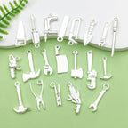 80pcs Bright Silvery New Tool Series Hammer, Wrench, Screwdriver, Measuring Tool Pendant Jewelry Making DIY Keychain Earrings Pendant Various Design Charms for Jewelry Making Bracelets Necklace (SN903) - color: SN903