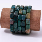 Natural Large Indian Agate Cube Stone Beads 8x11mm 38cm/str Loose Semi Gemstone Stone Square Beads for Making Bracelets Necklace - color: Indian Agate