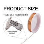 Cheriswelry 24 Gauge Raw Copper Craft Wire Beading Wire Tarnish Resistant Metal Wire 0.5mm for Jewelry Making Supplies Wrap Accessory Garden Decor, 75.46 Ft - size: 24 Gauge(0.5mm)