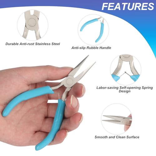 Needle Nose Pliers, Needle/Chain Nose Pliers for Jewelry Making, needle nose pliers for jewelry making - color: Blue-needle Nose Pliers