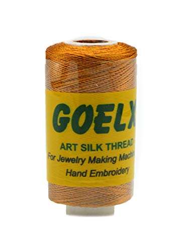 Goelx Silk Thread by Shade No for Jewelry, Tassel Making, Embroidery, Crafts, Shiny Soft Thread Spools - Rust - 176 - color: Rust - 176
